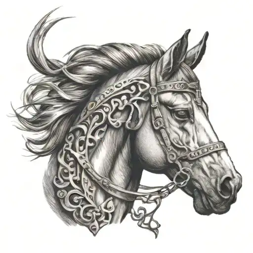 Horse Head With Western Bit