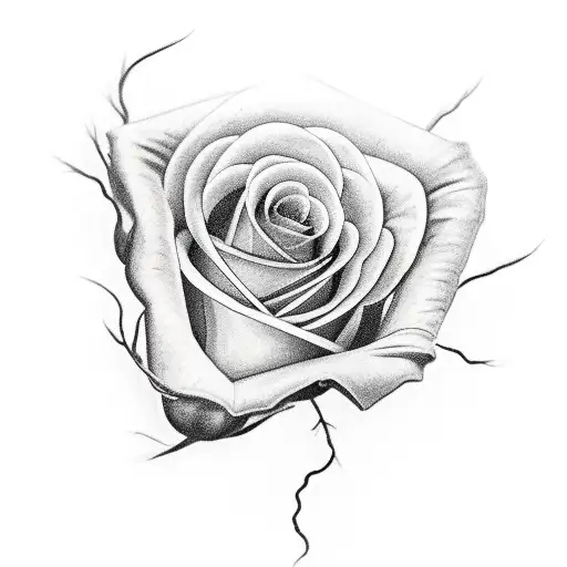 Lightning With Red Rose