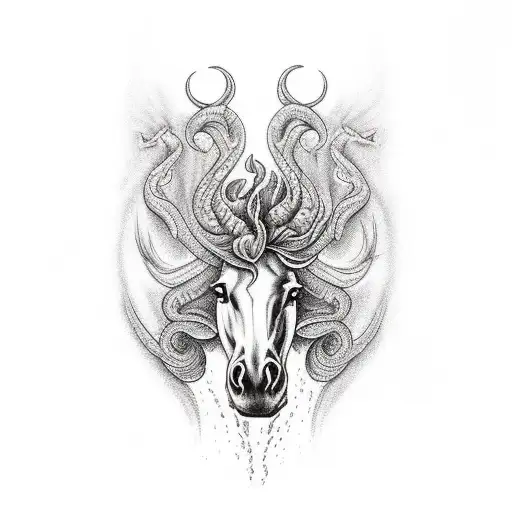 Water Horse And Fire Ox In One Frame