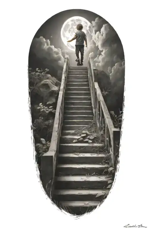 Stairs To Heaven With Little Boy