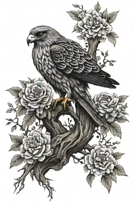 Polish Falcon Celtic Tree Of Life Growing Flowers