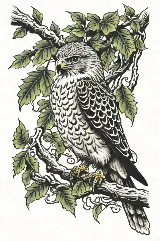 Polish Falcon Celtic Tree Branch