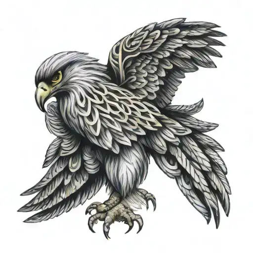 Polish Falcon Made Up Of Irish Celtic Lines