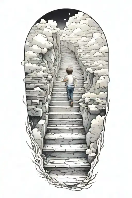 Stairs To Heaven With Little Boy