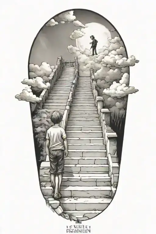 Stairs To Heaven With Little Boy