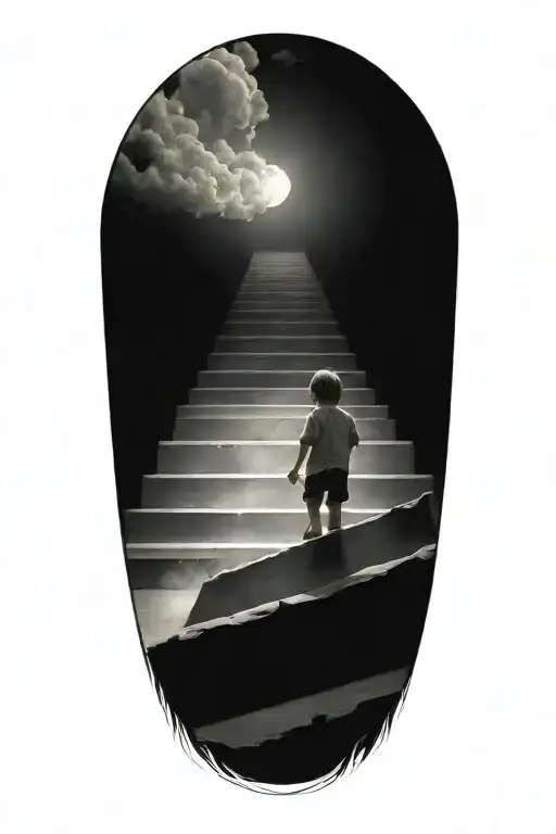 Stairs To Heaven With Little Boy