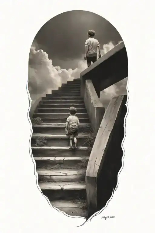 Stairs To Heaven With Little Boy