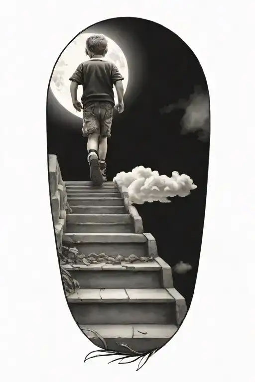 Stairs To Heaven With Little Boy