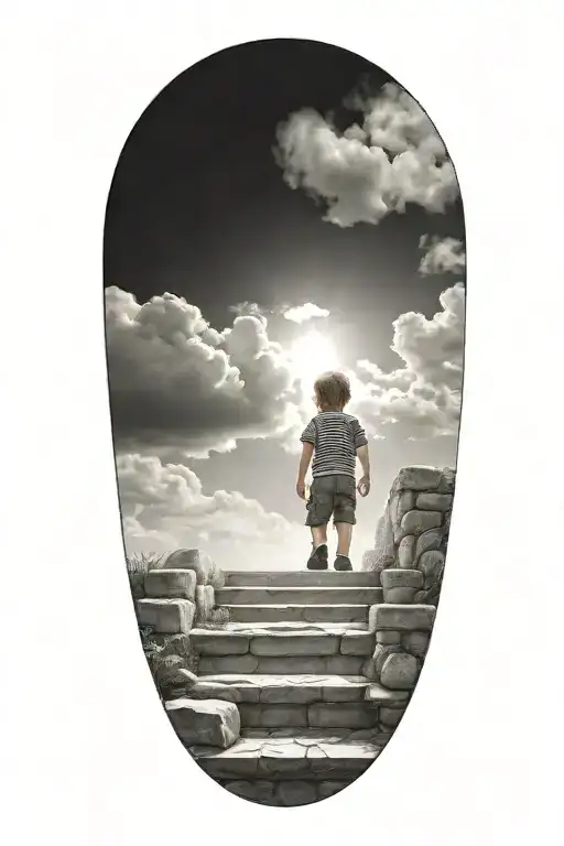 Stairs To Heaven With Little Boy
