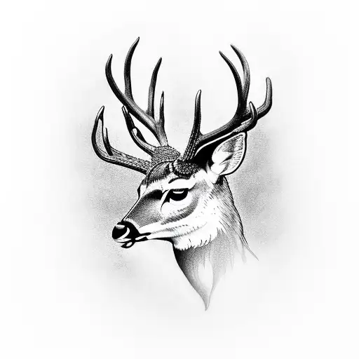 Deer With Over Flying Owl