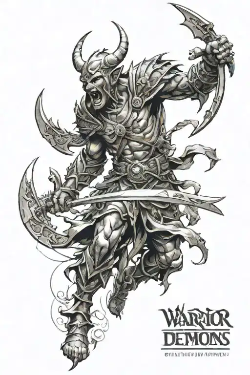 Warrior Fighting Demons