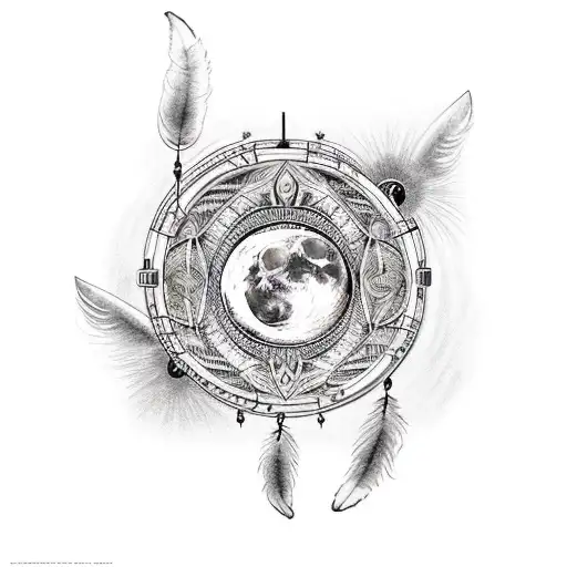 Moon With Dream Catcher