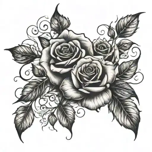 Roses Black Vines Wrapping