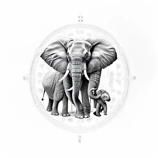 Elephant With Babies