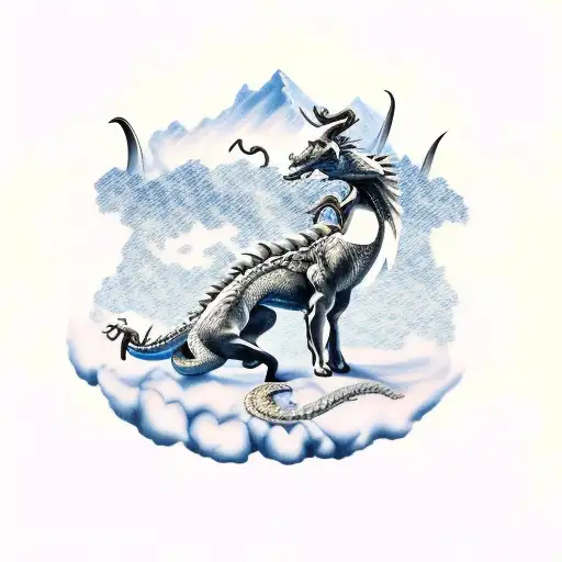 Dragon Eating A Goat