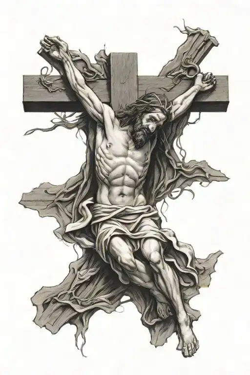 Jesus On The Cross Tattoo Design