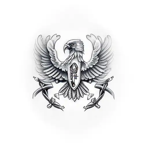 White Eagle With Christian Cross