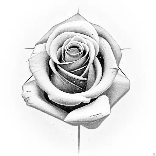 Girl Apocalyptic Red Rose Black And White