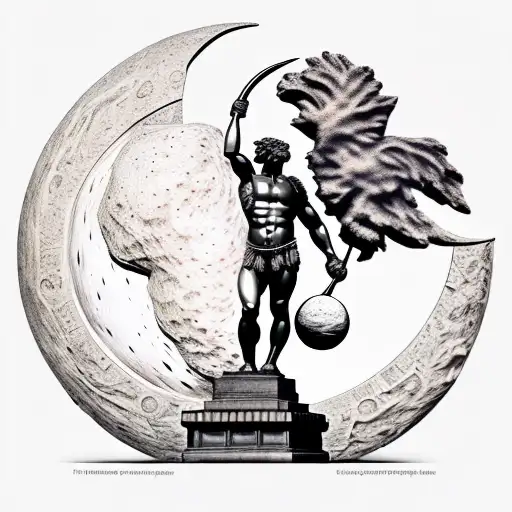 Statue Of Atlas Carrying The Turkish Moon And Star