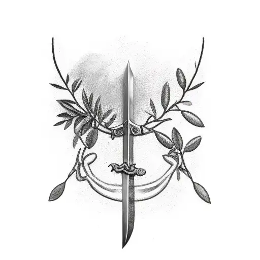 Sword With Olive Branch Around It