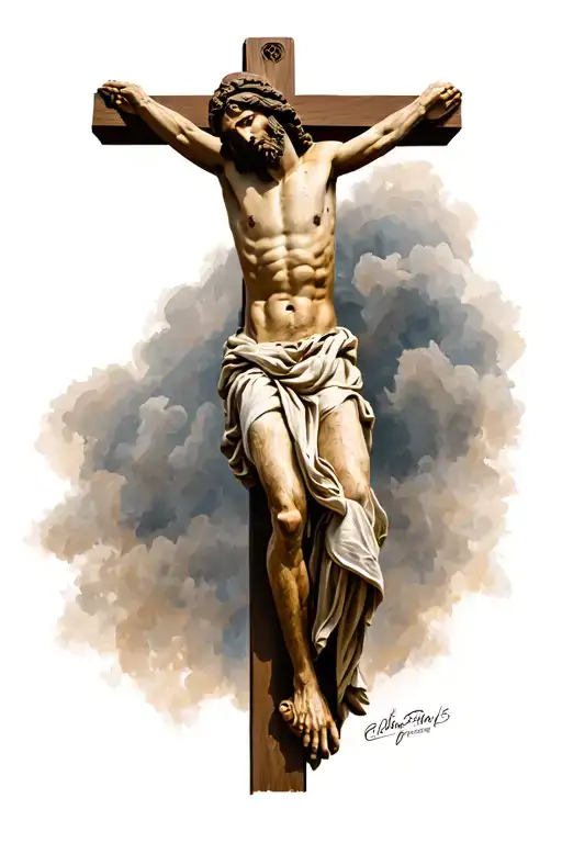 Jesus Christ Crucified And Heads