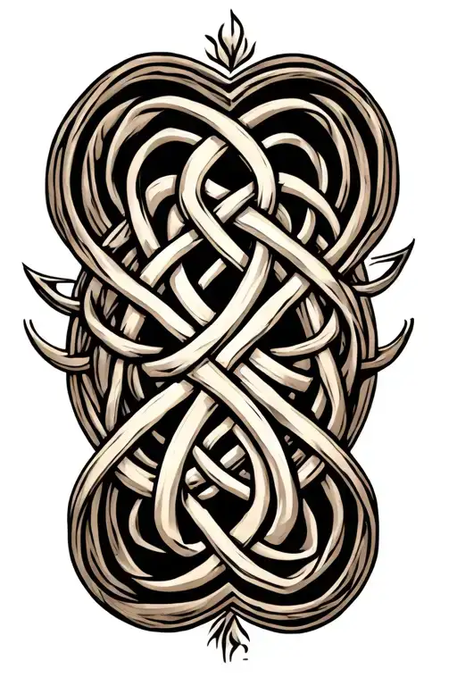 Celtic Knot With Norse Runes Intertwined