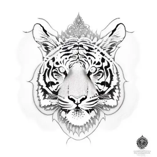 Mandala With Tiger And Pattenrs