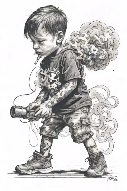 Child With A Smoke Bomb