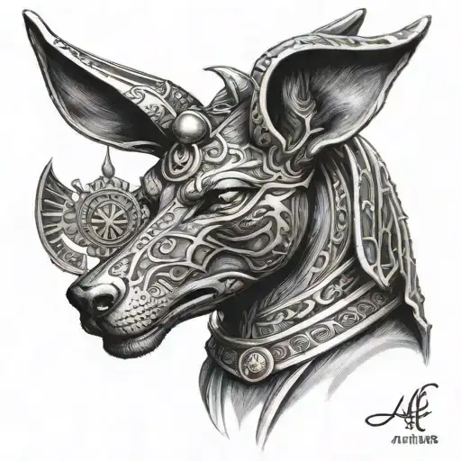Anubis With Libra Zodiac Sign