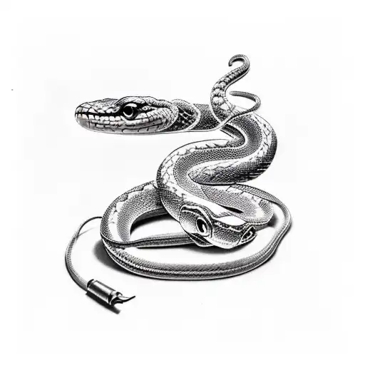 Old School With Snake And Statue