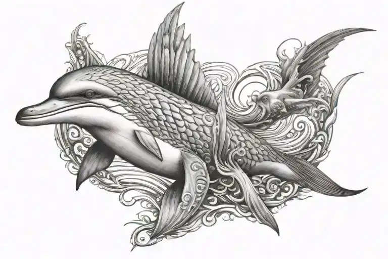 Phoenix Watching The Dolphin