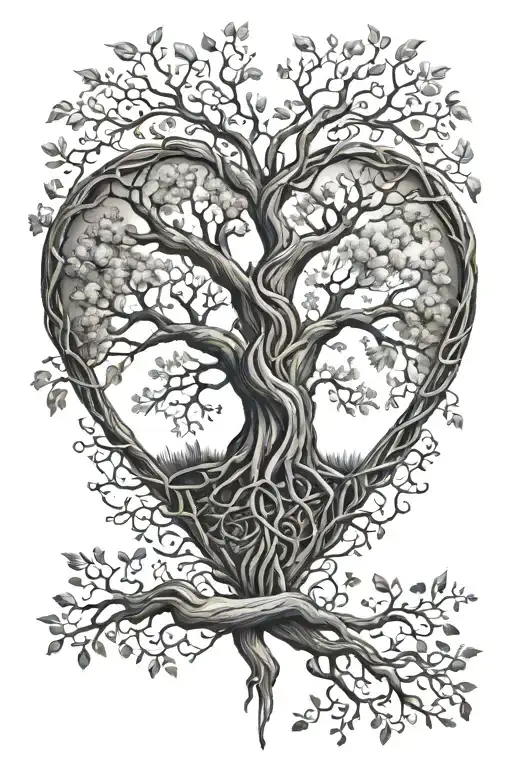 Tree Of Life Intertwined Within A Heart