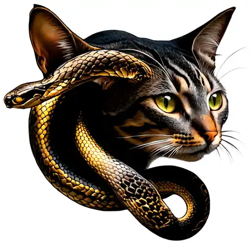 Ouroboros Symbol But Instead Of A Snake It Is A Cat