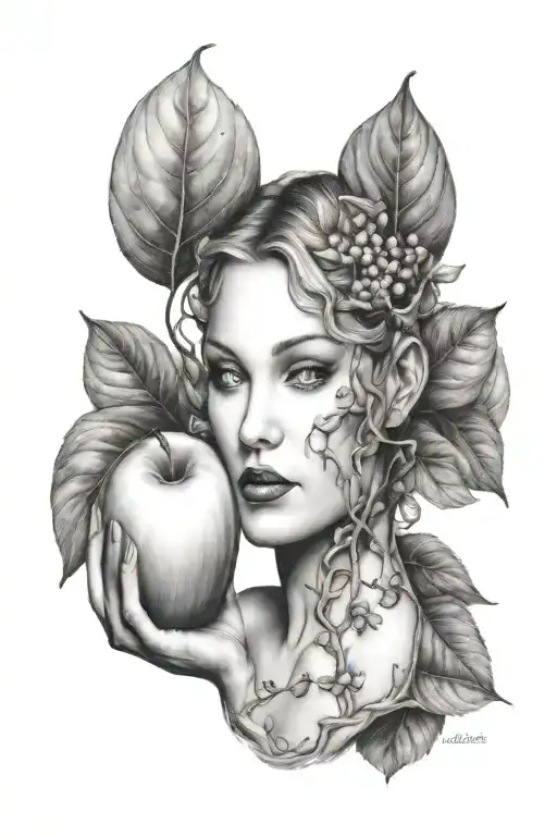 Eve Full Body With Apple Tree