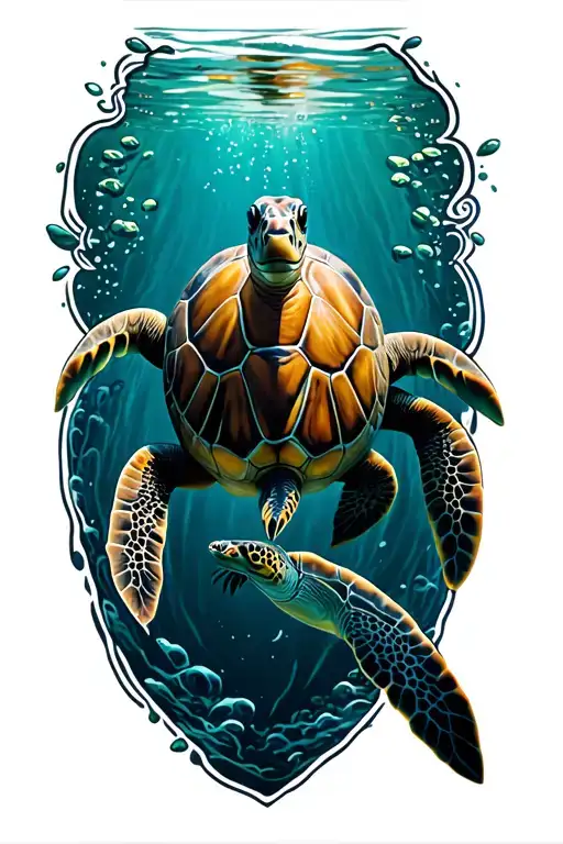 Sea Turtle Swimming