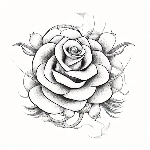 Fineline Snake And Flowers