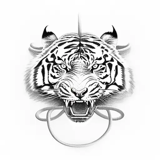 A Video Game Controller With A Tiger And Snake Intertwined