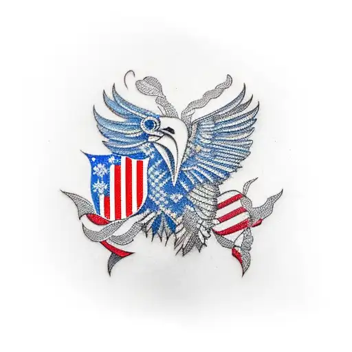 An Intricately Designed Eagle With The Philippine Flag As Its Wings