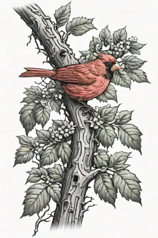 Cardinal In Cross Tree Growing