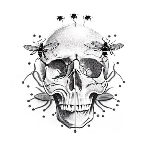 Skull Composed Of Insects