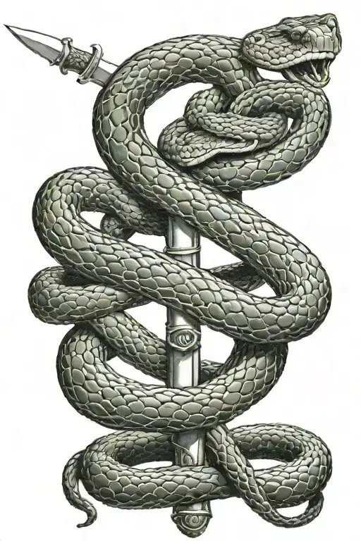 Snake Strung On A Sword