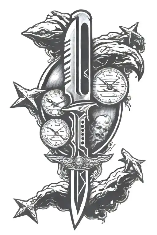 Space Knife Silver Gold Coin