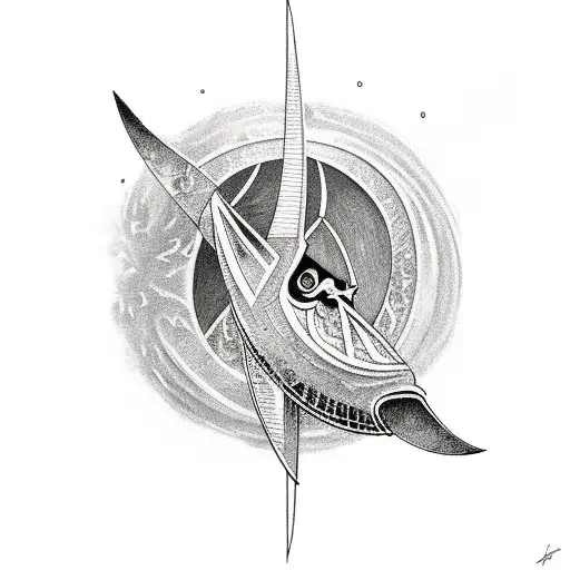 Scythe With Crescent Moon