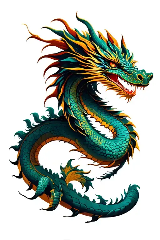 Dragon With Polynesian Style