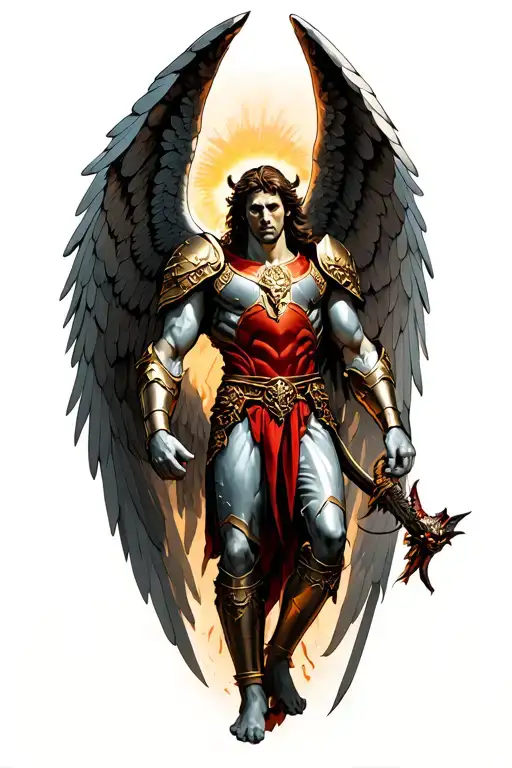 Archangel Michael Triumphing Over Satan Full Armor