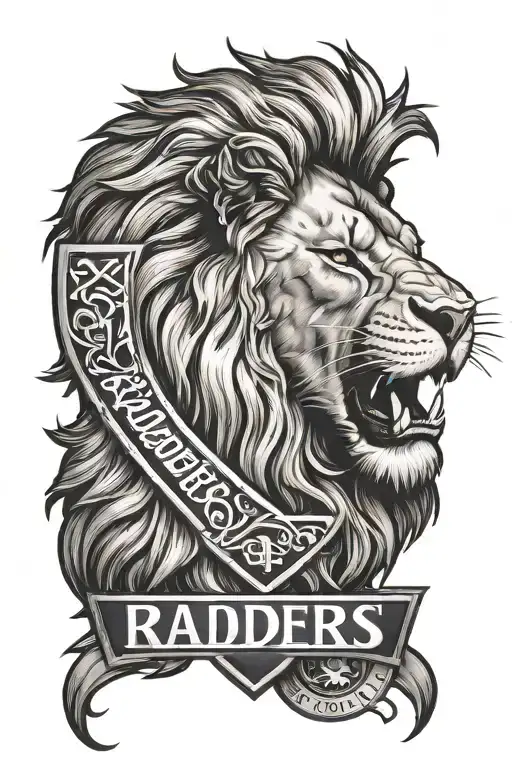 Raiders Logo With A Lion And My Name Tattoo