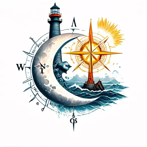 The Sun And Moon As Deities Are A Lighthouse And A Compass Pointing To Russia