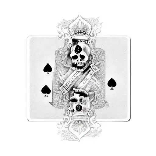 Death Queen Of Spades With Four Grim Reaper Cards