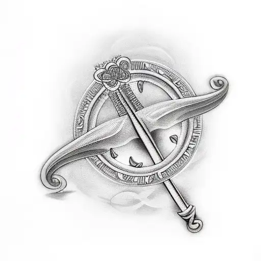 Harp With Clover With Celtic