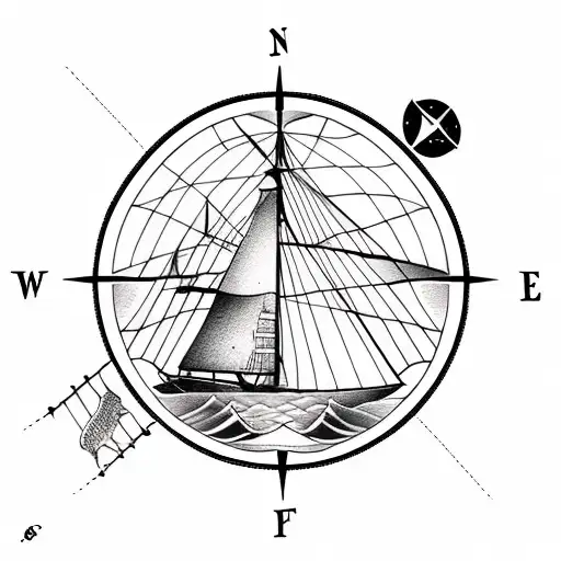 Maritime Sailboat Sea Wind Compass